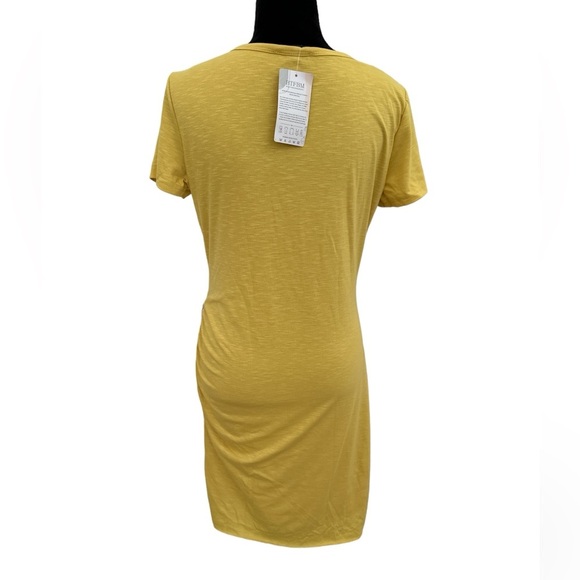 🖤2/$7🖤 NWT Women’s Yellow Ruched Bodycon Mini Summer Dress - Picture 3 of 3